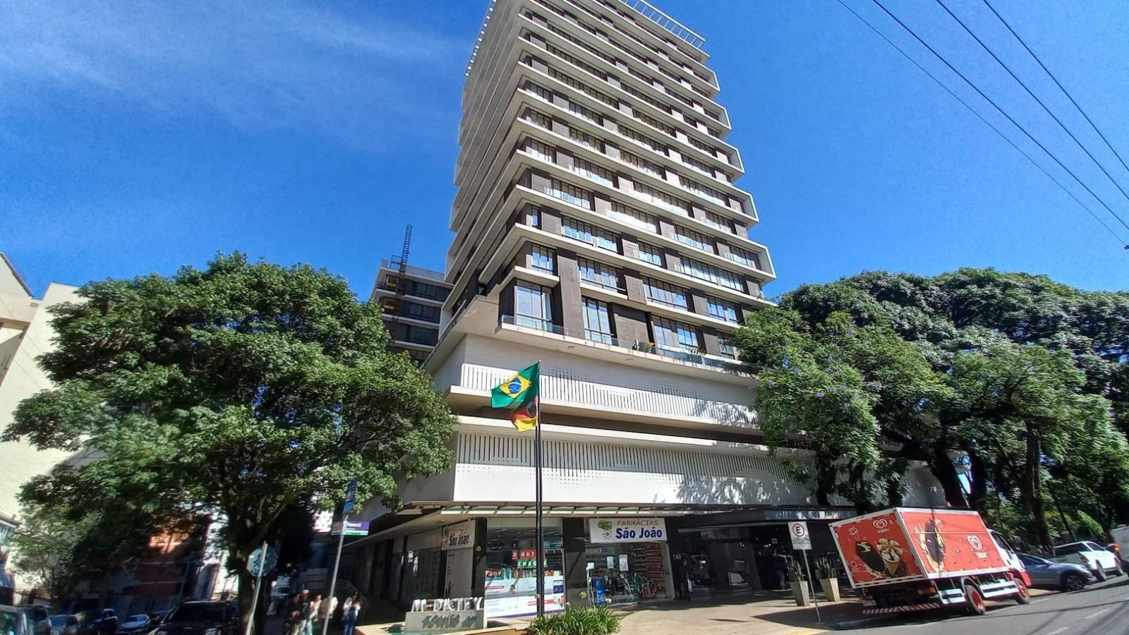 Fachada do prédio da iodo na Rua Paissandu, 549, Centro de Passo Fundo